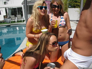 Awesome outdoors orgy party pics of four - Picture 2