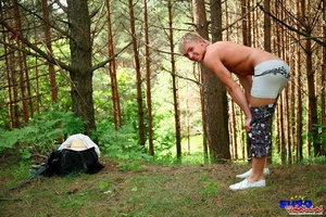 Posing in the forest and showing off his free xxxgay penis - XXXonXXX - Pic 8