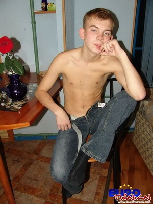Red rose and black jeans are the best decoration to his gay cum image - XXXonXXX - Pic 3