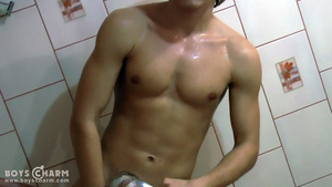 The hottest Gay Sex solo session from the one washing in hot shower - XXXonXXX - Pic 2