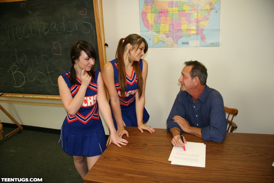 Two teen cheerleaders satisfying their teac - XXX Dessert - Picture 1