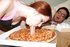 American flexible big sausage pizza
