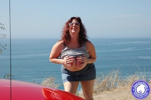 Bbw porn. Busty redhead flashes her tits - XXX Dessert - Picture 6