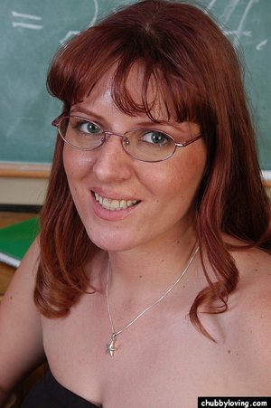 Redhead natural tits teacher