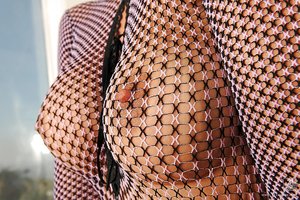 Hungarian gorgeous fishnet masturbation - Picture 16