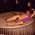 Retro pussy. Burlesque brunette gives a sensual show with her hairy slit.