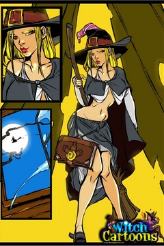 Sexy cartoons. Bound and banged witch. - Picture 1