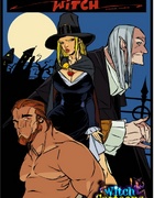 Porncartoon. Hot quickie with a witch.