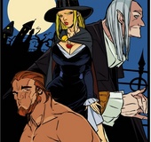 Porncartoon. Hot quickie with a witch.