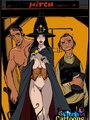 Adult cartoons. Stacked witch giving - Picture 1