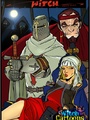 Sex cartoon. Crusader's cock in witch's - Picture 1