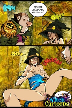 Porn comics. Witch got creampied by leprechaun. - Picture 1