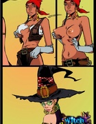 Cartoonporn. Shemale cock in witch's asshole.