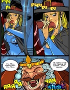 Porn comics. Ugly ogres drilling a witch.