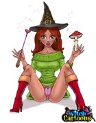 Porn comics. Red-haired witch using sex magic.