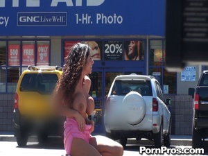 Porn public. Pink tube top gets slipped. - Picture 12