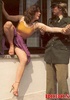 Vintage xxx. Arrested hairy retro chick gets abused by the police team.