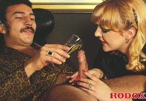 Hairy pussy. Horny seventies couple play - Picture 5