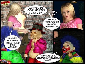 Circus freaks tie up busty blonde then m - Picture 2