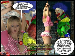 Circus freaks tie up busty blonde then m - Picture 3