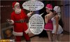 Santa's cock as christmas present for two beautiful ladies in fishnet