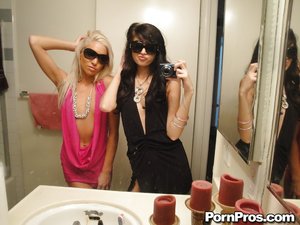Lesbian blowjob mirror