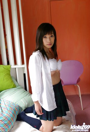 Stripping japanese schoolgirl upskirt