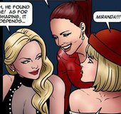Wistful blonde whisked away by her friends. Tourist Trap by Fernando.