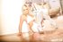 American blonde long legs stockings