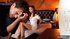 caring girl lifts stepbrother's