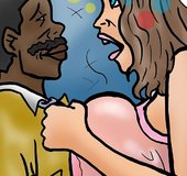 Big-assed babe receives a visitor