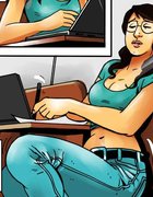 Pretty college girl feels horny in class