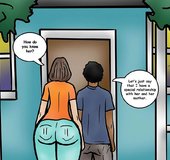 Two young folks go on a social call