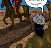 Indian crop worker greets a wealthy man