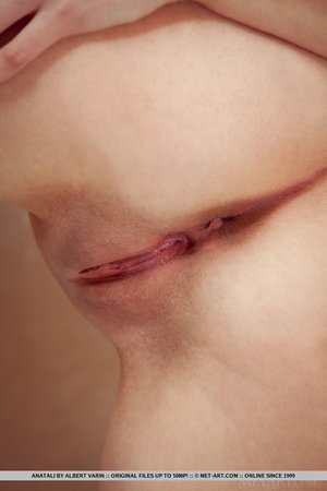 Hairless vagina close up