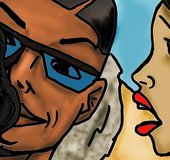 Big-assed friends are confronted by a black man