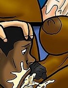 Chesty ebony’s cunt is eaten out