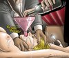 Doms share a dumb blonde on a dinner table. The Society 2 Purgatory By