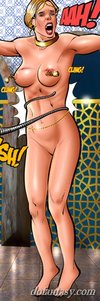 MILF whips a young and helpless blonde. Harem 2018 By Cagri.