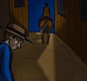 Young man left alone in the barn
