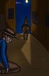 Young man left alone in the barn