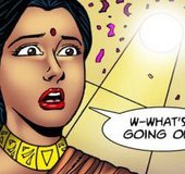 Cute Desi wins a prize at the store