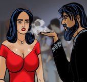 Gorgeous women chat at a party