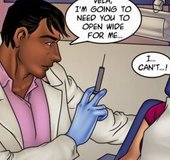 Pretty lady is frightened at the dentist’s office