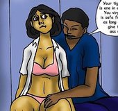 Sexy teenage interracial threeway bedroom action