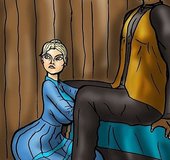 Blonde MILF intrigued by a handsome black cowboy