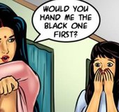 Bashful cutie sees her sexy bestie in in the buff