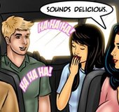 Two attractive couples plan for a day at the beach