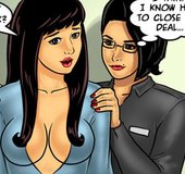 Shy girl is dressed by a touchy sales woman