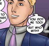 Slutty married lady kisses a handsome bartender